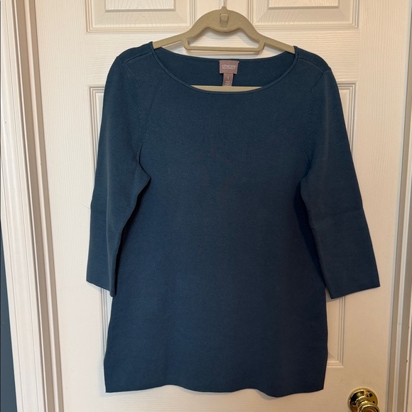 Chico's Sweaters - Chico's Blue 3/4 Sleeve Blouse